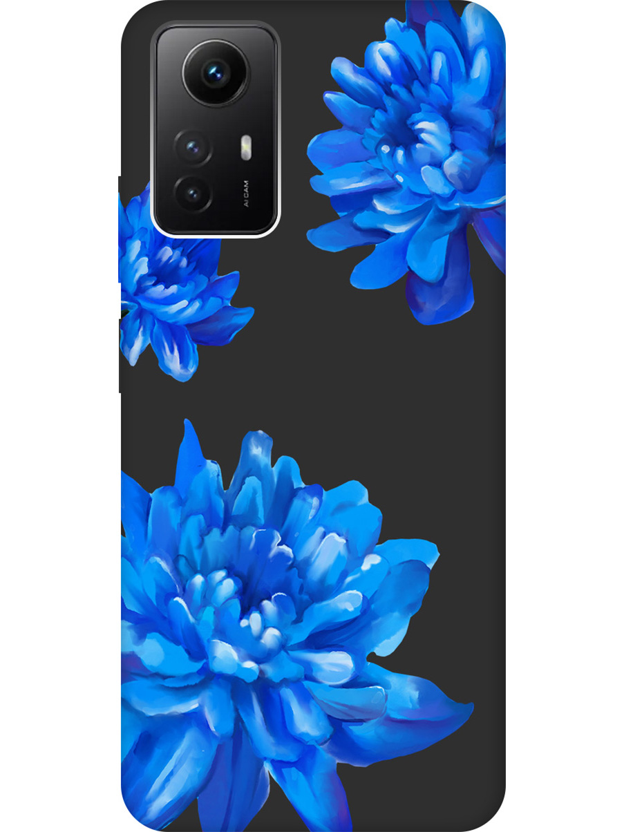 

Матовый Soft Touch силиконовый чехол на Xiaomi Redmi Note 12s "Amazing Asters" черный, Черный;голубой;синий, 20001469