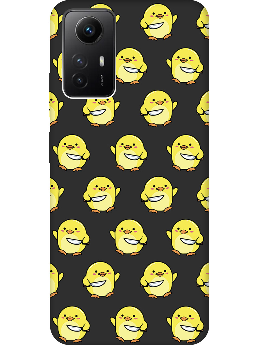 

Матовый Soft Touch силиконовый чехол на Xiaomi Redmi Note 12s "Chick With Knife" черный, Черный;желтый;серый, 20001469