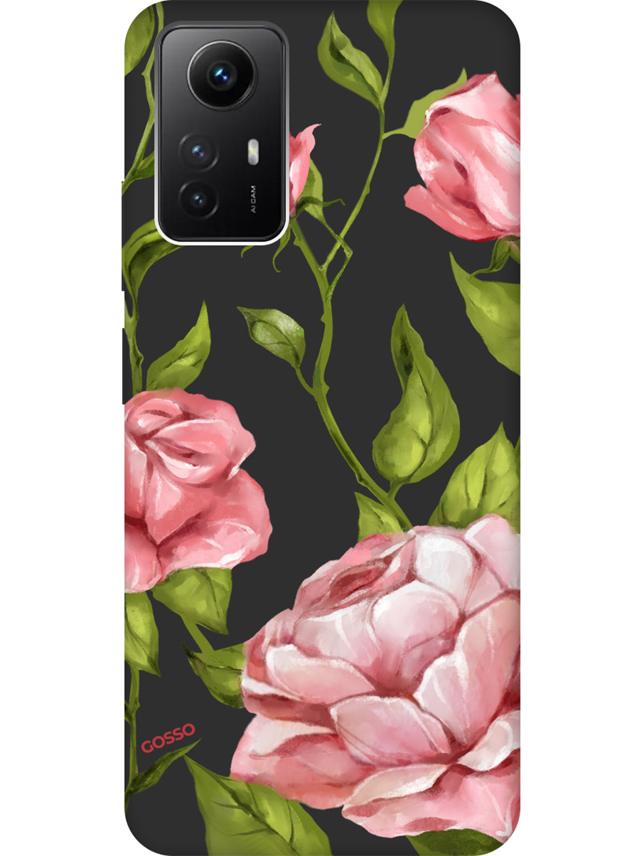 

Матовый Soft Touch силиконовый чехол на Xiaomi Redmi Note 12s "Amazing Roses" черный, Черный;зеленый;розовый, 20001469