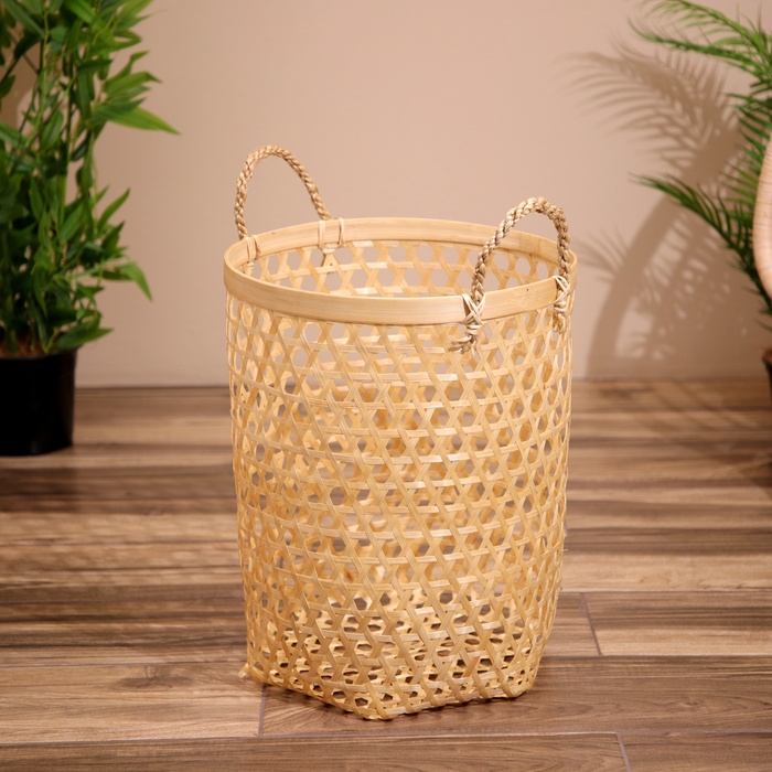 

Корзина плетёная, из бамбука 35х35х45 см, 7780039