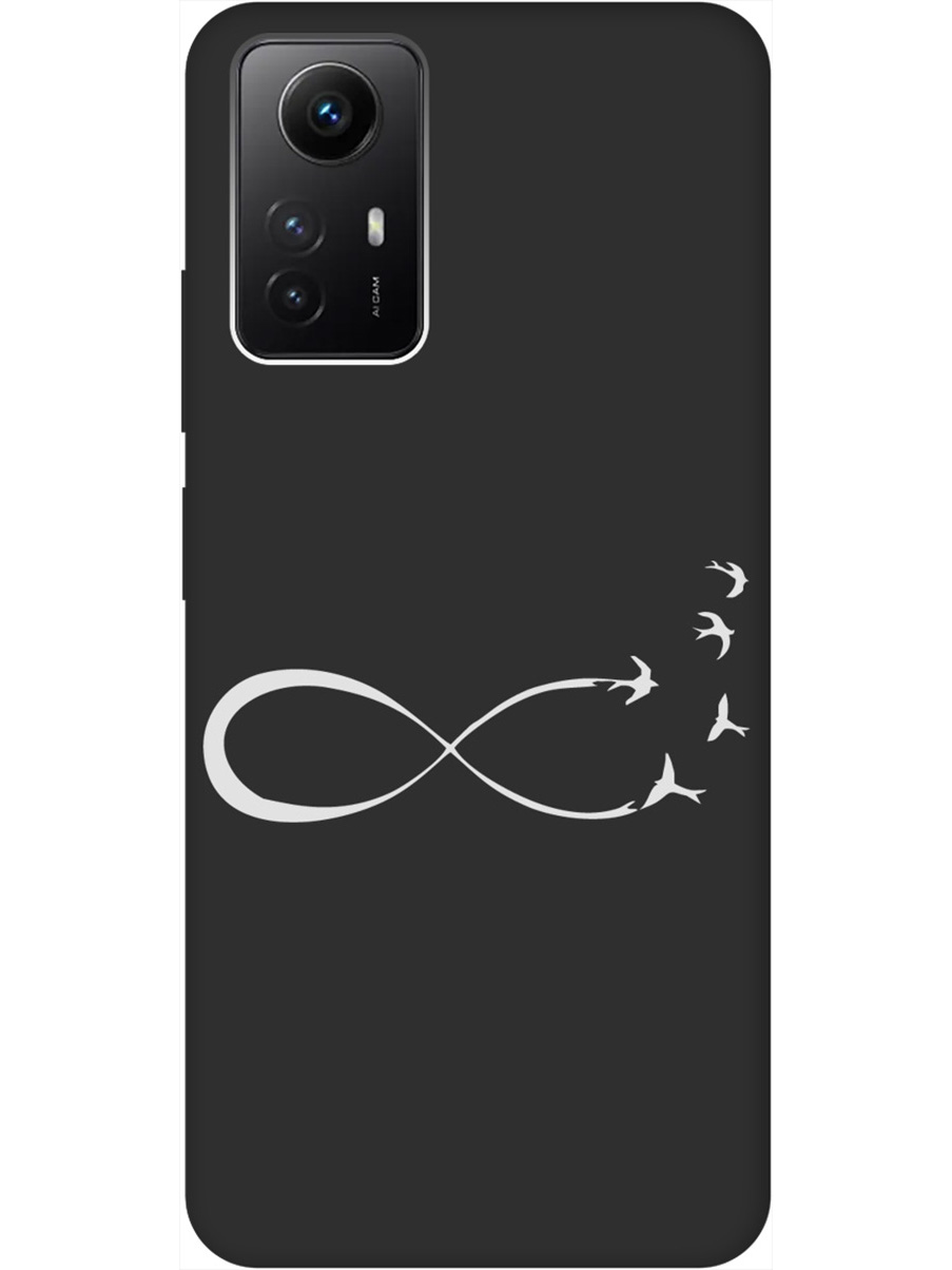

Матовый Soft Touch силиконовый чехол на Xiaomi Redmi Note 12s "Infinity W" черный, Черный;серебристый, 20001469