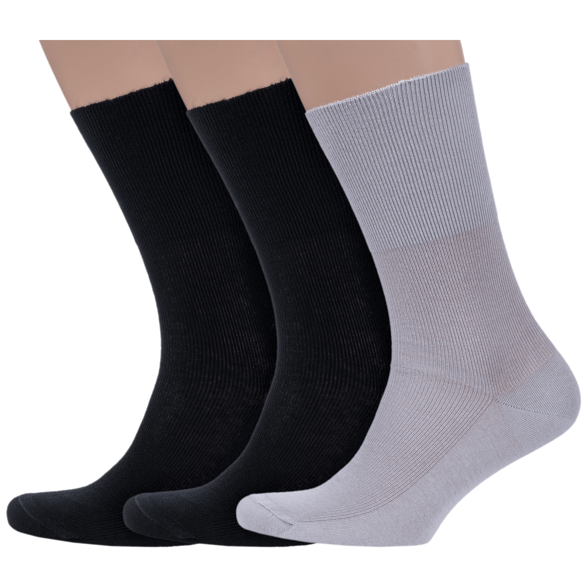 Комплект носков мужских Dr Feet 3-15DF2 черных; серых 29