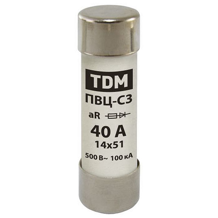 

Плавкая вставка ПВЦ-С3 14х51 aR (быстродействующая) 40А TDM {SQ0729-0053}