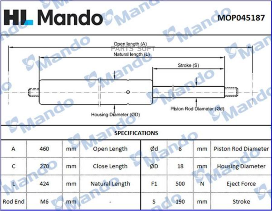 

MANDO MOP045187_амортизатор багажника ! Chevrolet Lacetti MANDO MOP045187