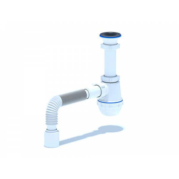 

Сифон Ани Грот 1-1/2" х 40 с гибкой трубкой 40х50 А0110, Белый