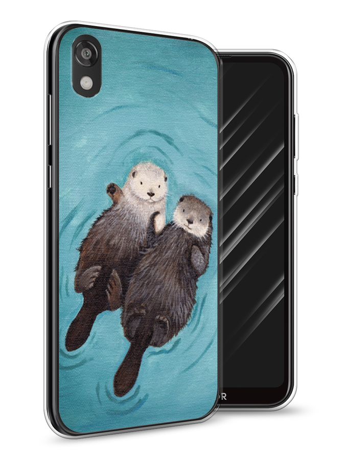 

Чехол Awog на Huawei Y5 2019 "Парочка бобров", Голубой, 69050-10