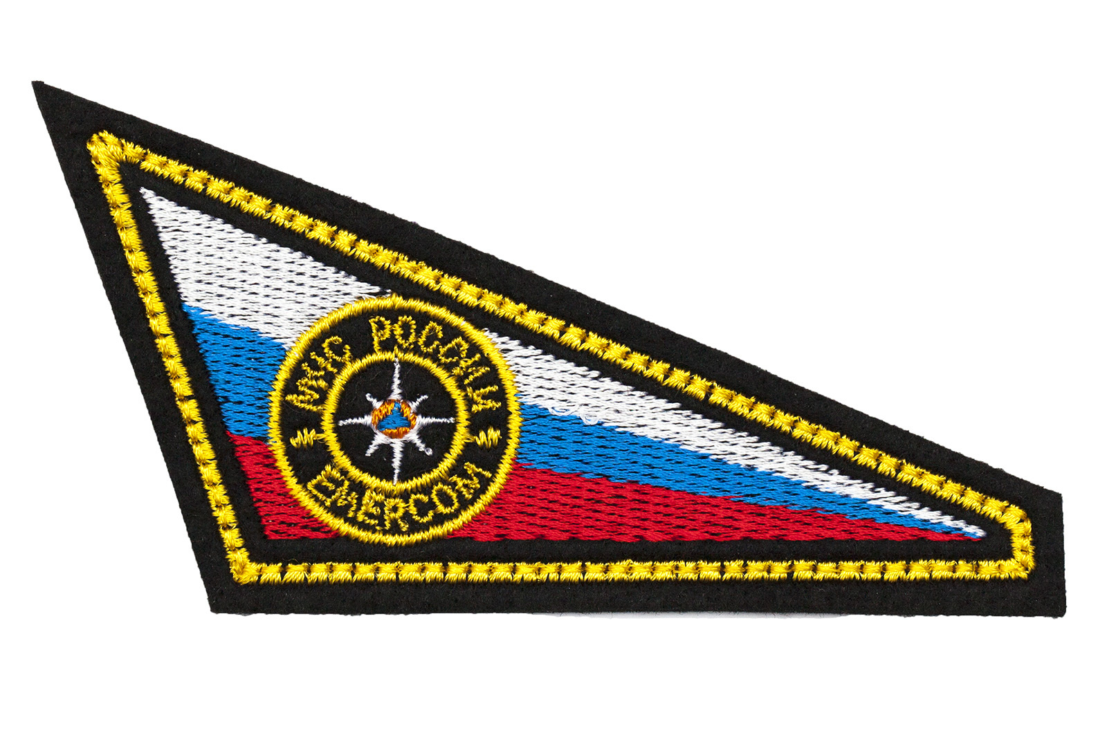 

Нашивка уголок на берет Мчс России Kamukamu 11,5x8,5 см, Белый;желтый;красный;синий;черный