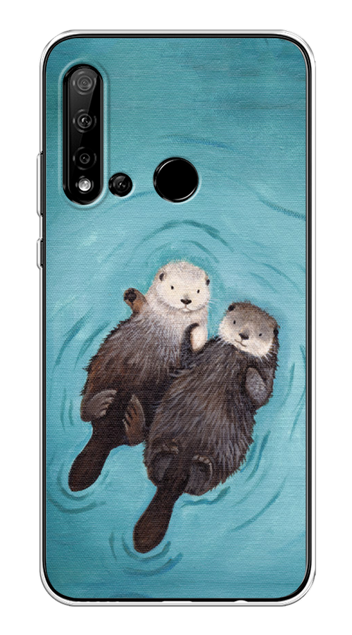

Чехол Awog на Huawei P20 lite 2019 "Парочка бобров", Голубой, 69750-10