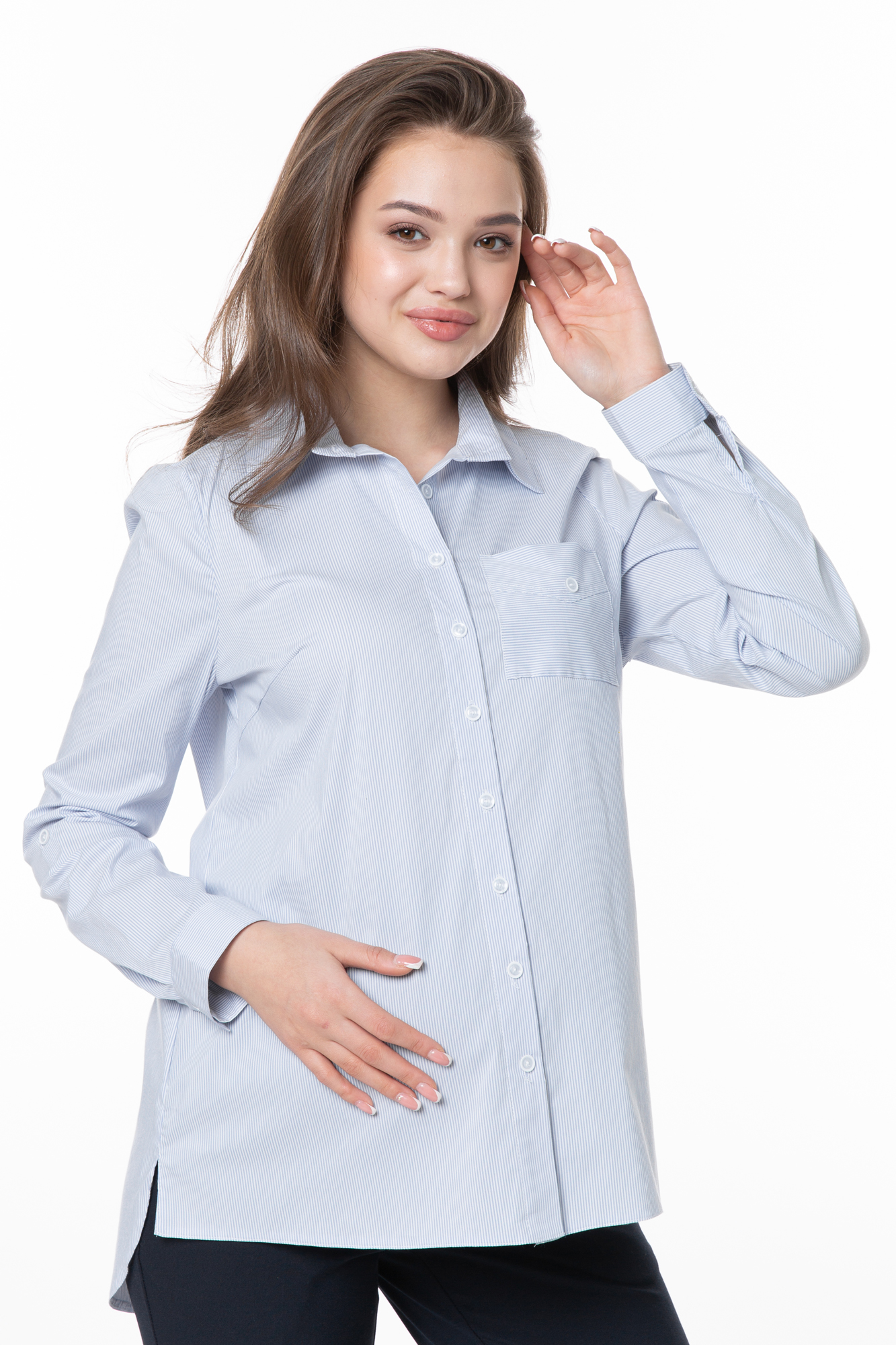 Рубашка для беременных женская Mama's fantasy 1603MF синяя 50 RU