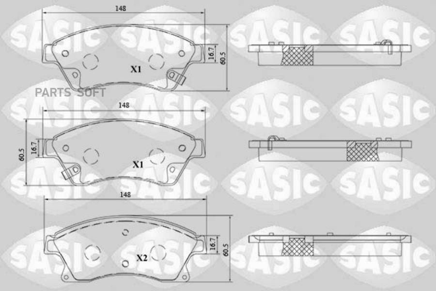 Тормозные колодки SASIC дисковые 6216215