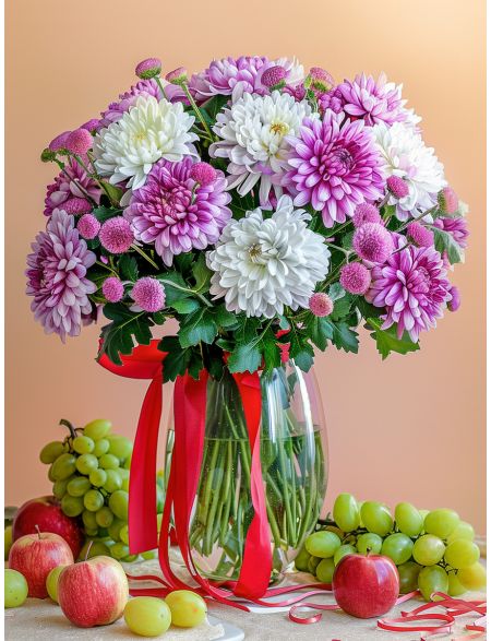 

Алмазная мозаика без подрамника Хризантемы, 25x20 см, 40 цветов, 87428, РА-906