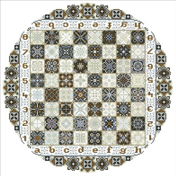 фото Набор алмазной мозаики яркие грани шахматы для круглого стола