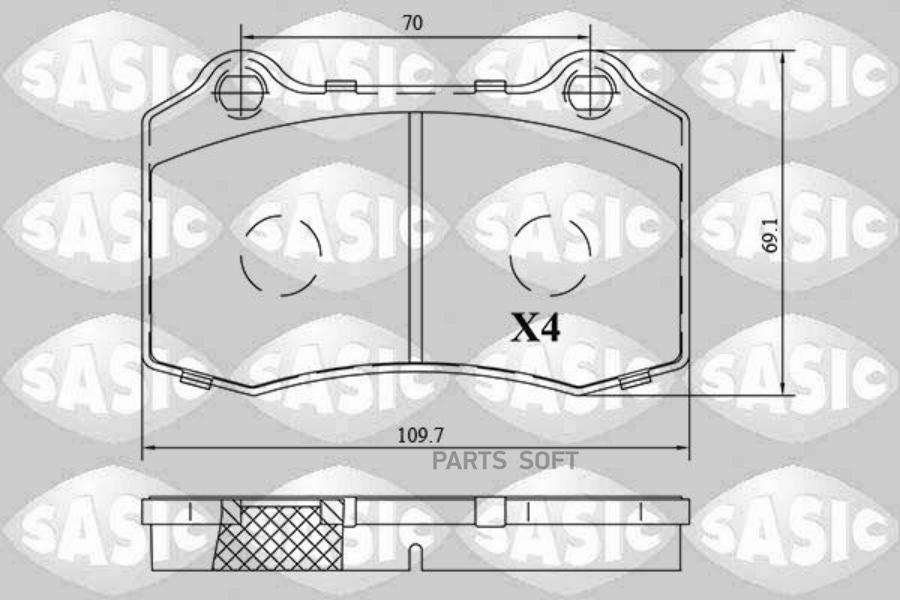 Тормозные колодки SASIC дисковые 6210093
