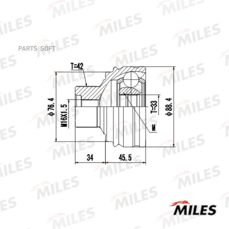 

Шрус Audi A4/A5/Q5 1.8-3.2 07- Нар. Miles ga20034