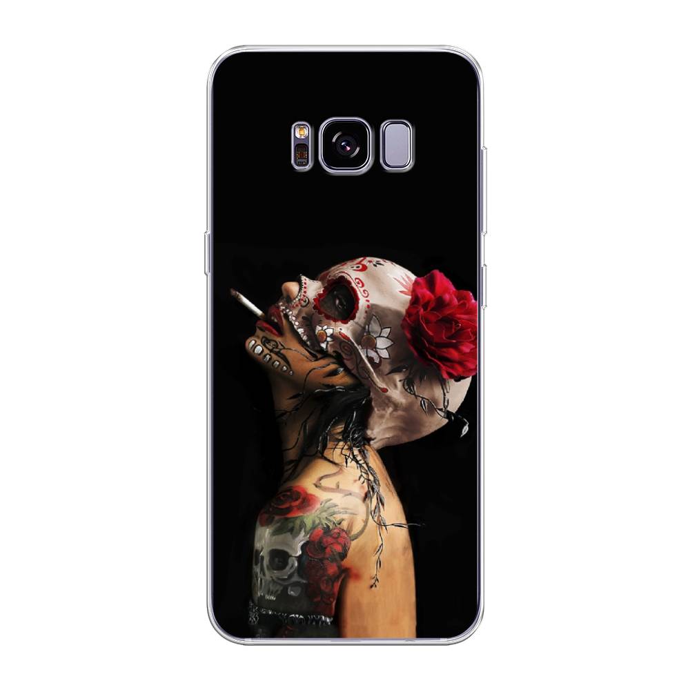 

Чехол Awog на Samsung Galaxy S8 + "Девушка с черепом", Черный;красный;бежевый, 24850-9