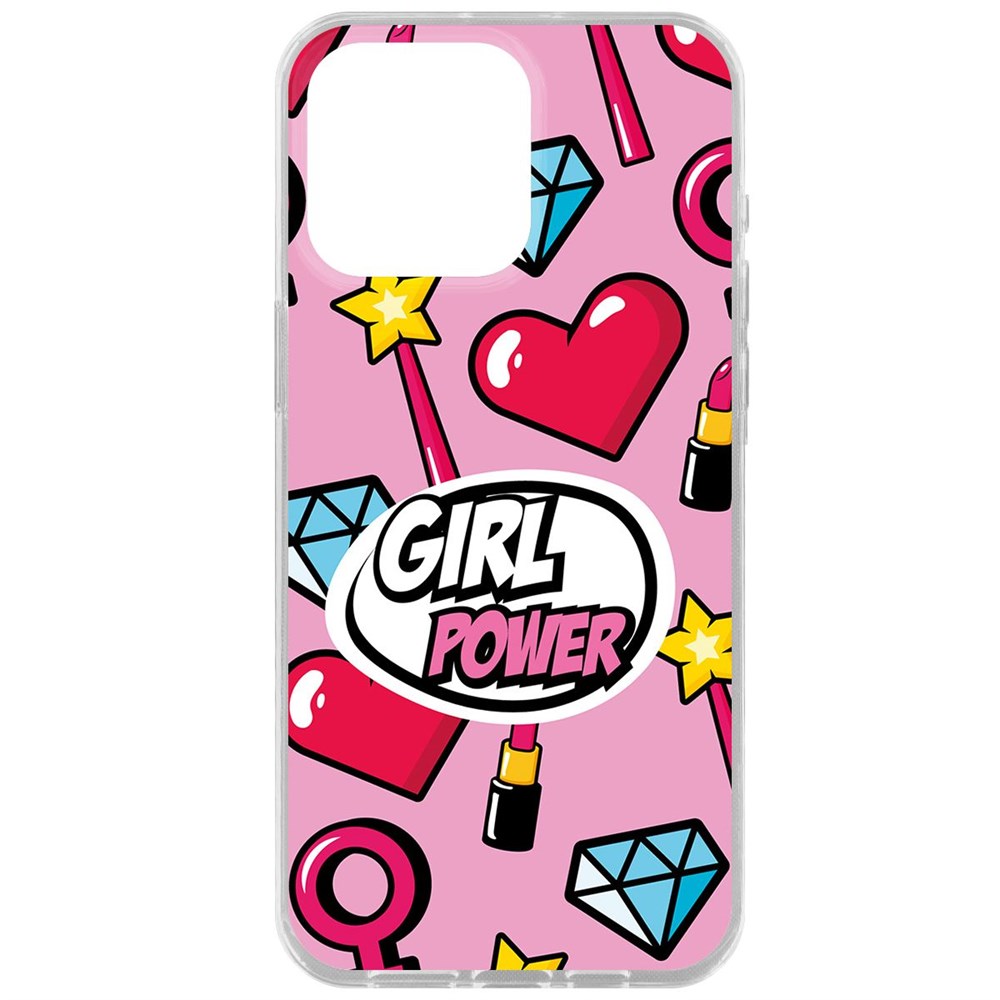 

Чехол-накладка Krutoff Clear Case Girl Power для iPhone 15 Pro Max, Прозрачный