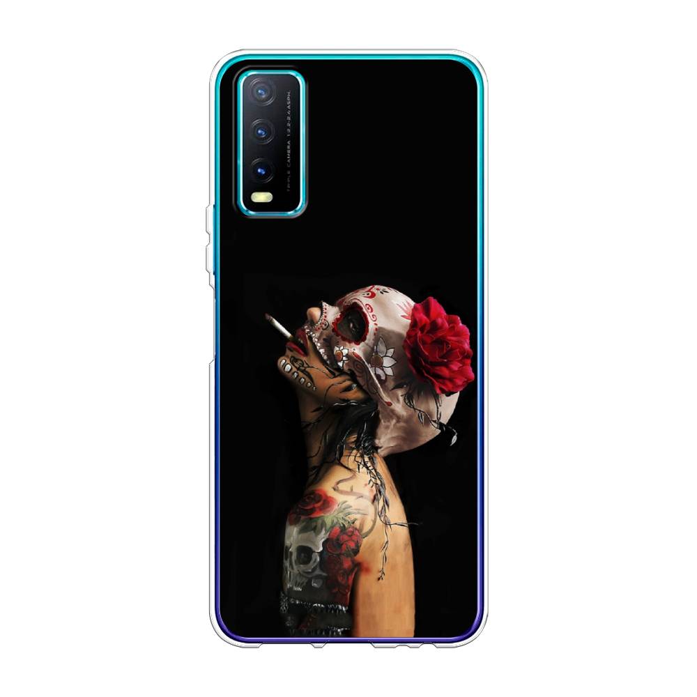 

Чехол Awog на Vivo Y20 "Девушка с черепом", Разноцветный, 263650-9