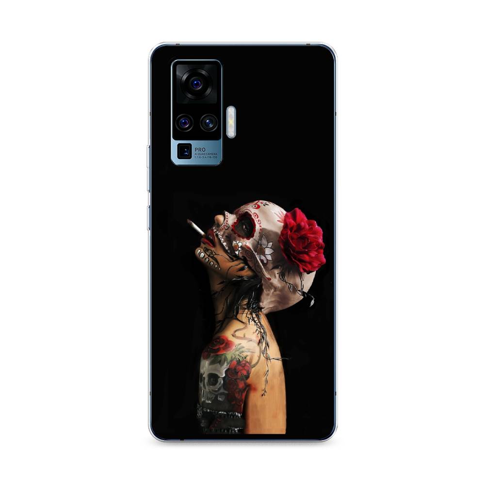 

Чехол Awog на Vivo X50 Pro "Девушка с черепом", Разноцветный, 262350-9