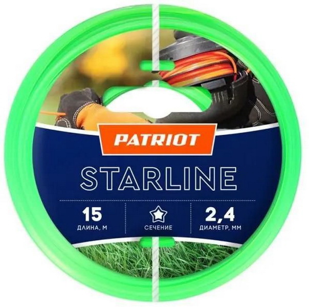 

Леска для садовых триммеров PATRIOT Starline, 2.4мм, 15м 805201061, Зеленый, Леска для садовых триммеров PATRIOT Starline, 2.4мм, 15м [805201061]