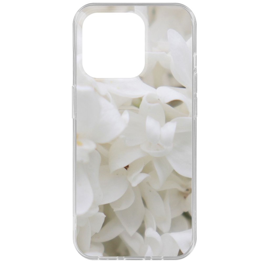 

Чехол-накладка Krutoff Clear Case Белые лилии для iPhone 15 Pro, Прозрачный