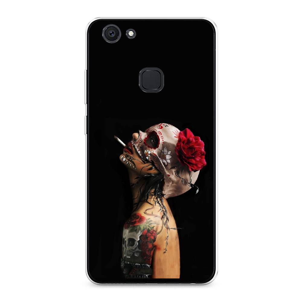 

Чехол Awog на Vivo V7 Plus "Девушка с черепом", Разноцветный, 260750-9