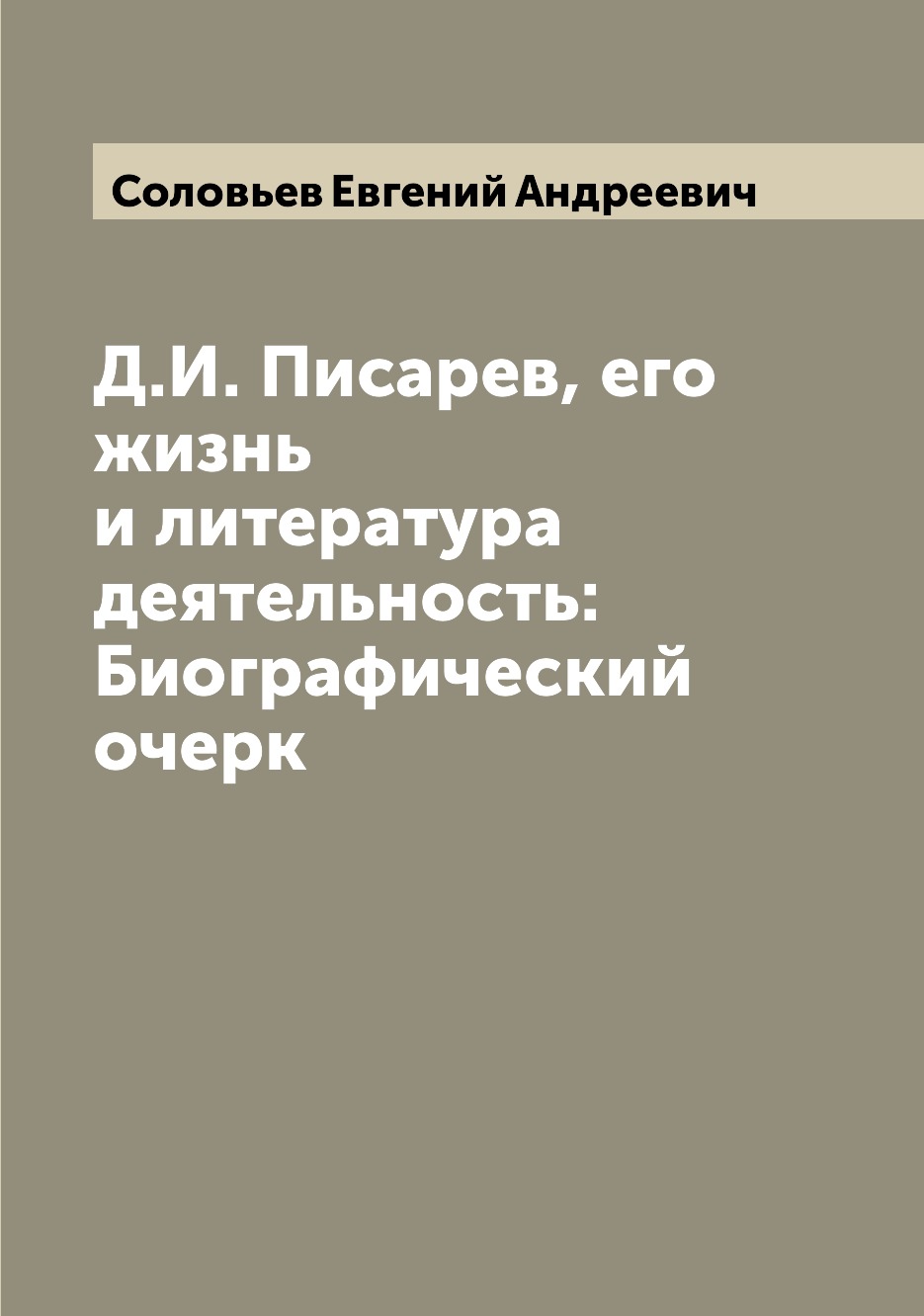 

Книга Д.И. Писарев, его жизнь и литература деятельность: Биографический очерк