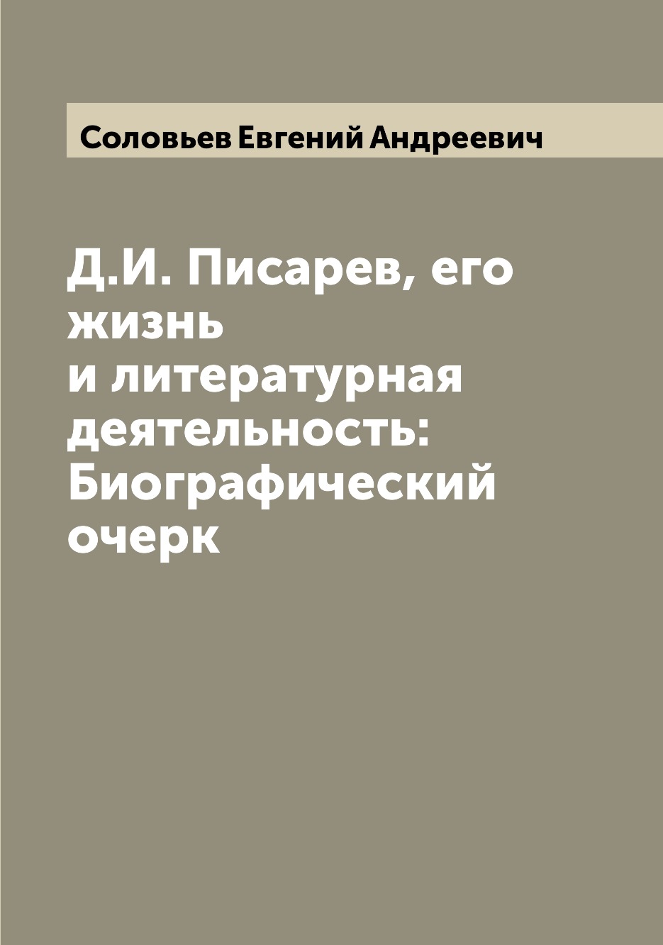 

Книга Д.И. Писарев, его жизнь и литературная деятельность: Биографический очерк