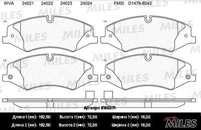 

Тормозные колодки Miles E100271