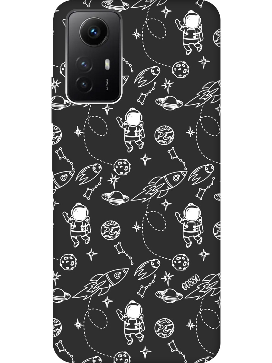 

Матовый Soft Touch силиконовый чехол на Xiaomi Redmi Note 12s "Space W" черный, Черный;белый;серый, 20001469
