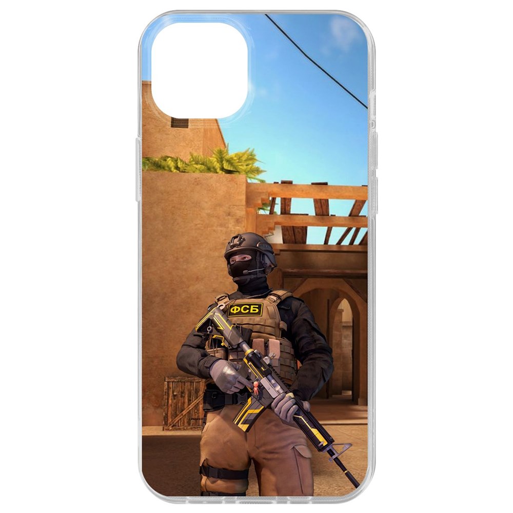 

Чехол-накладка Krutoff Clear Case Cтандофф 2 (Standoff 2) - ФСБ для iPhone 15 Plus, Прозрачный