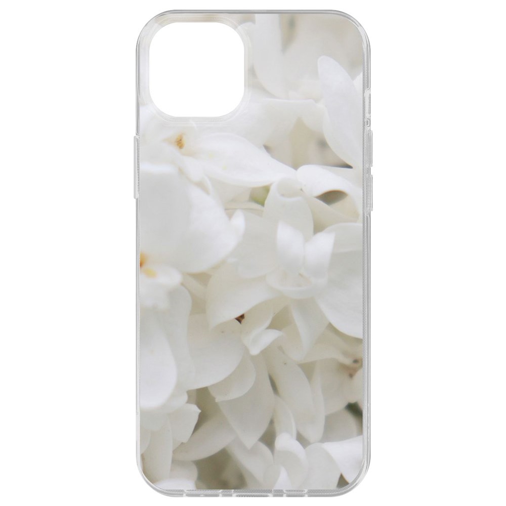 

Чехол-накладка Krutoff Clear Case Белые лилии для iPhone 15 Plus, Прозрачный