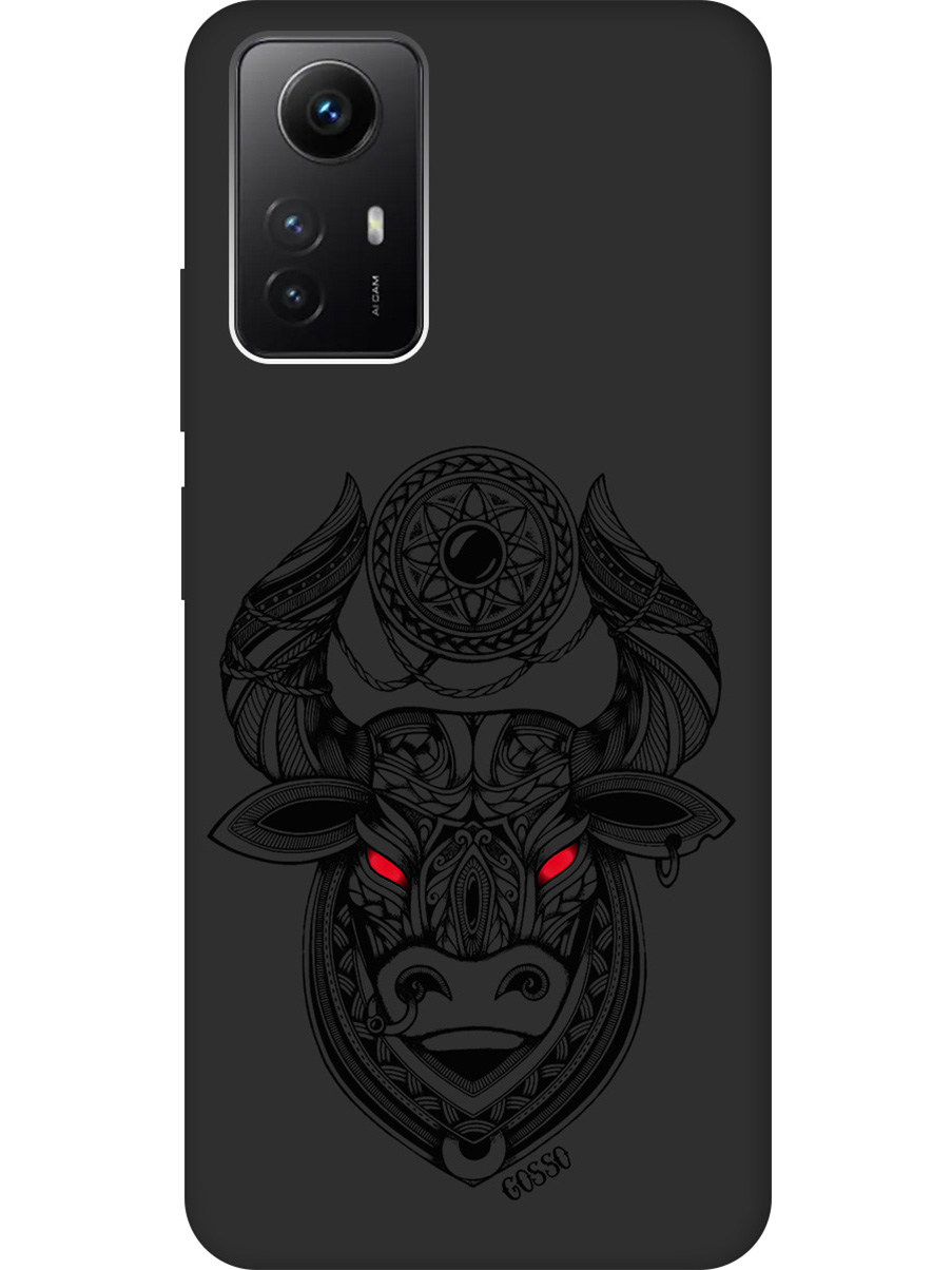 

Матовый Soft Touch силиконовый чехол на Xiaomi Redmi Note 12s "Grand Bull" черный, Черный;красный, 20001469