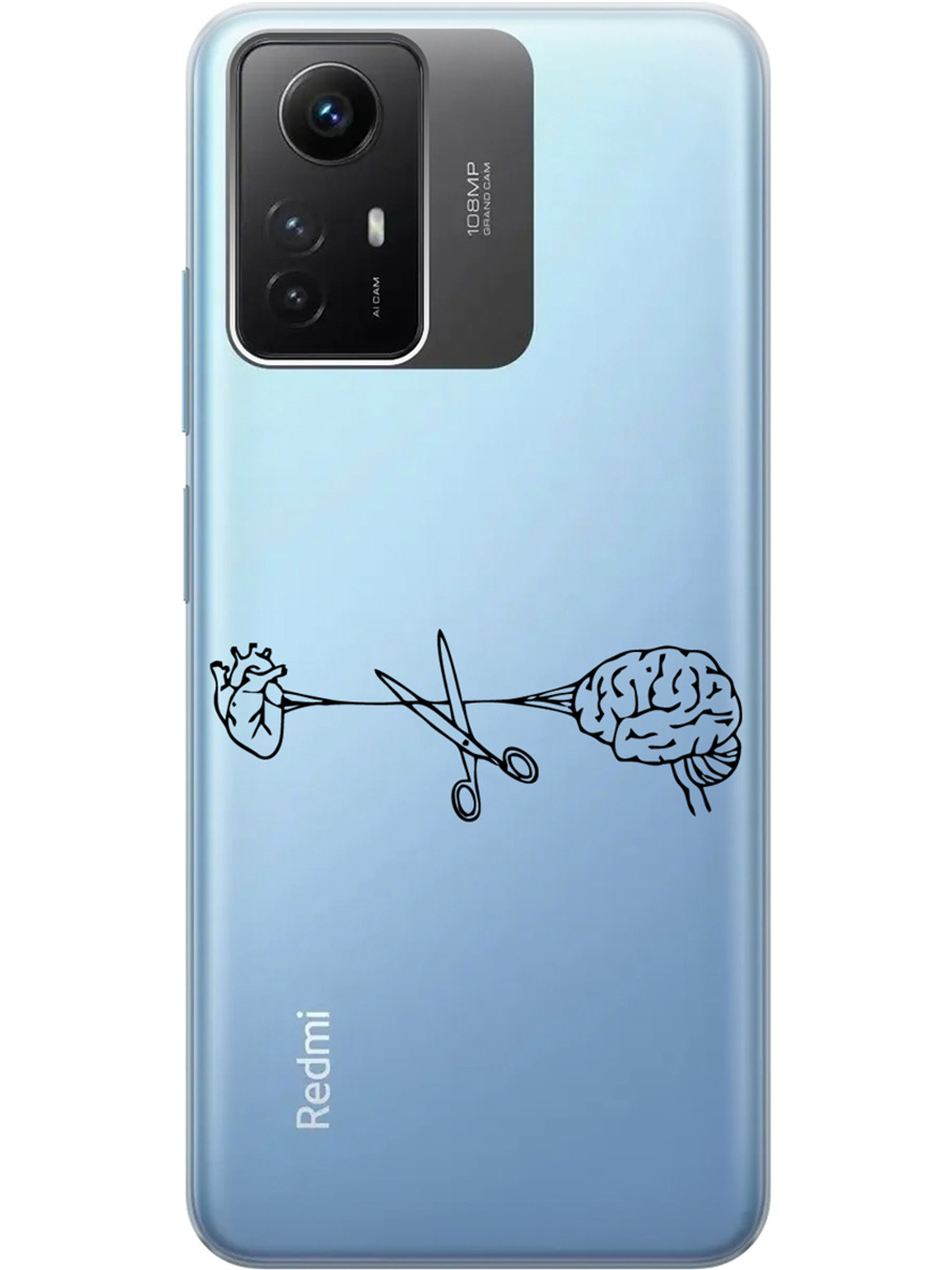 

Силиконовый чехол на Xiaomi Redmi Note 12s "Cut It", Прозрачный;красный;черный, 20001468