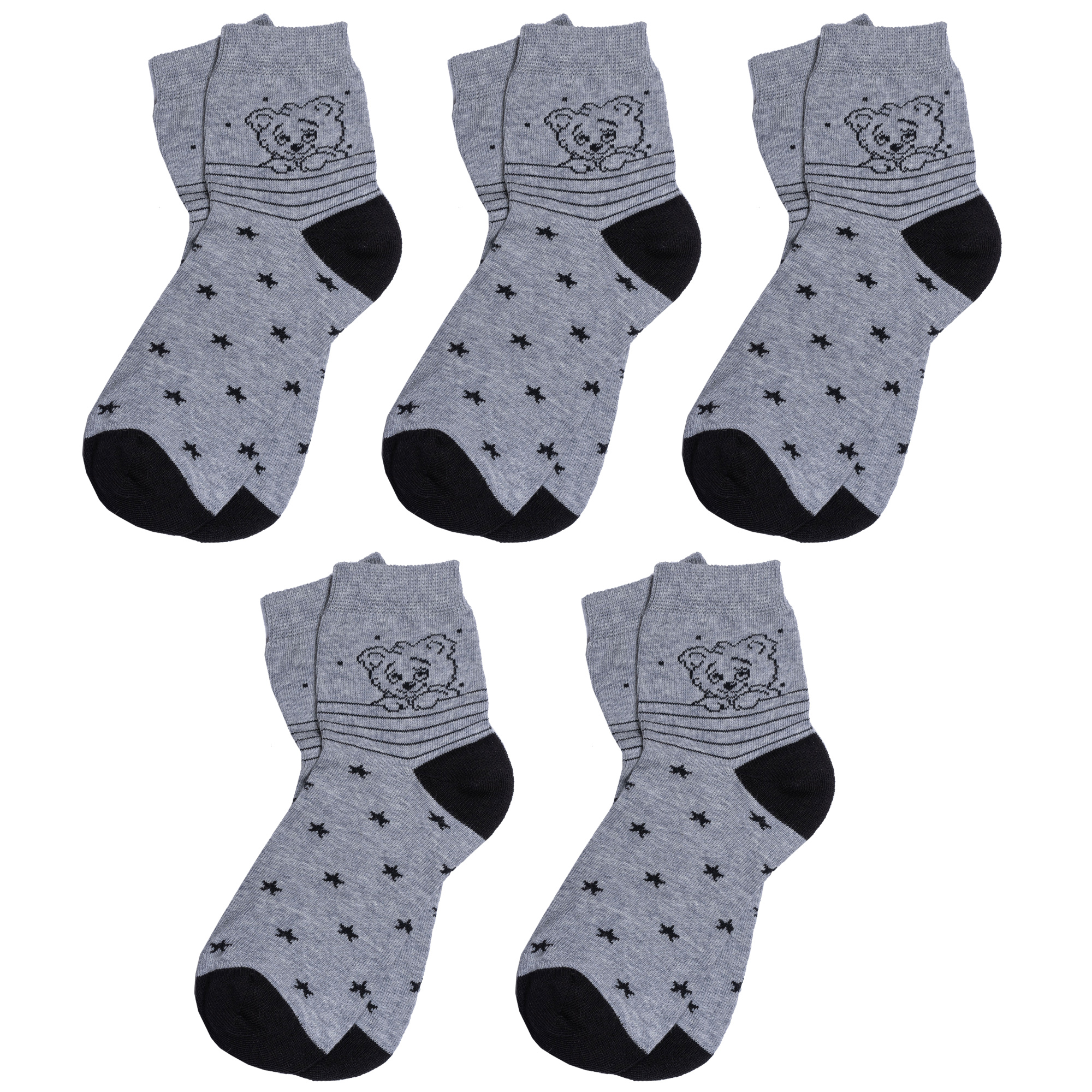 

Носки для девочек Rusocks 5-Д-43 цв. серый; черный р. 26-28, 5-Д-43