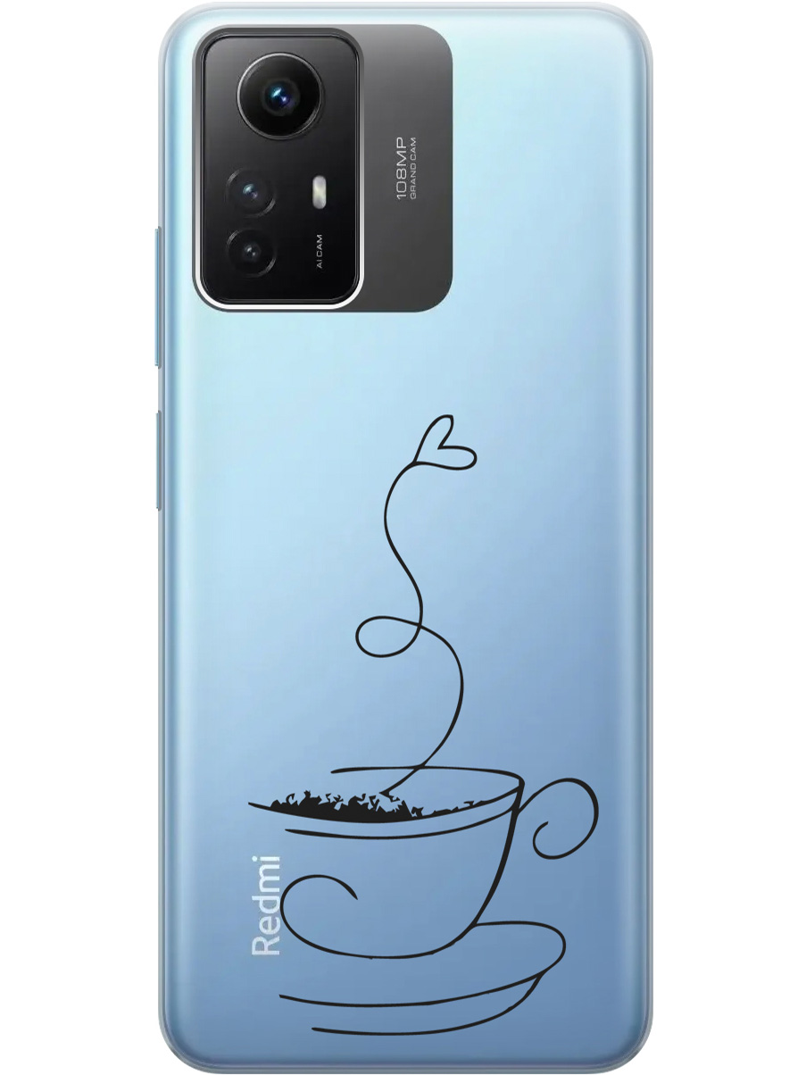 

Силиконовый чехол на Xiaomi Redmi Note 12s "Coffee Love", Прозрачный;черный, 20001468