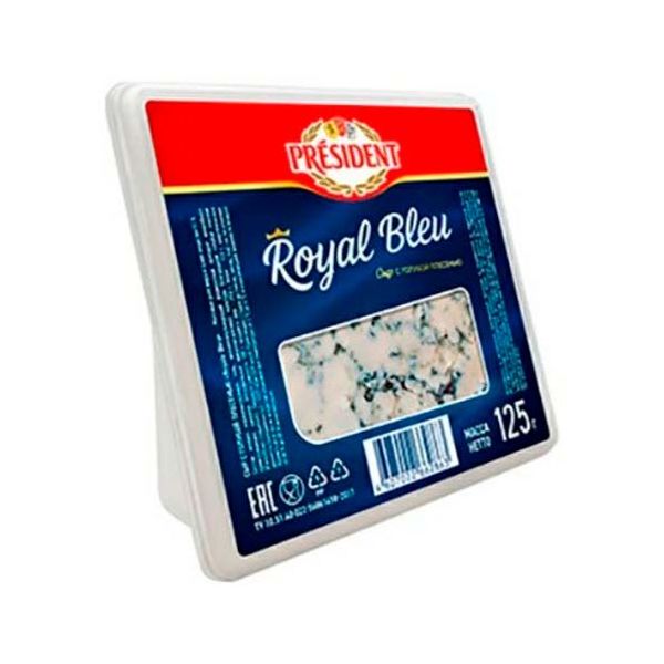 

Сыр мягкий President Royal Blue с голубой плесенью 55% +-6 кг