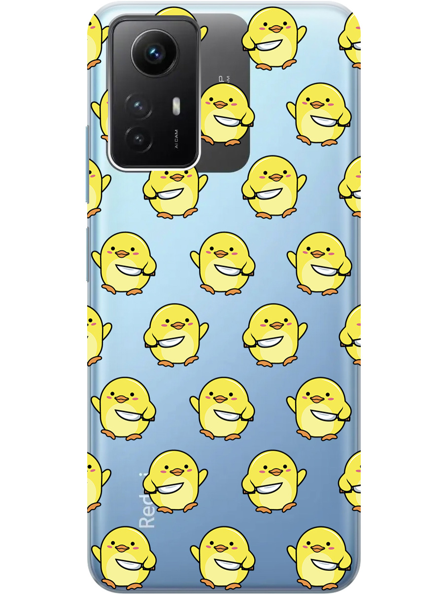 

Силиконовый чехол на Xiaomi Redmi Note 12s "Chick With Knife", Прозрачный;желтый, 20001468
