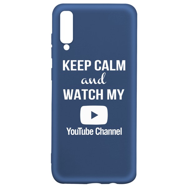 фото Чехол-накладка krutoff silicone case youtube для huawei y6p синий