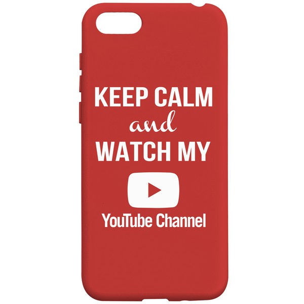 фото Чехол krutoff silicone case youtube для huawei y5 prime (2018) /y5 lite (2018) красный