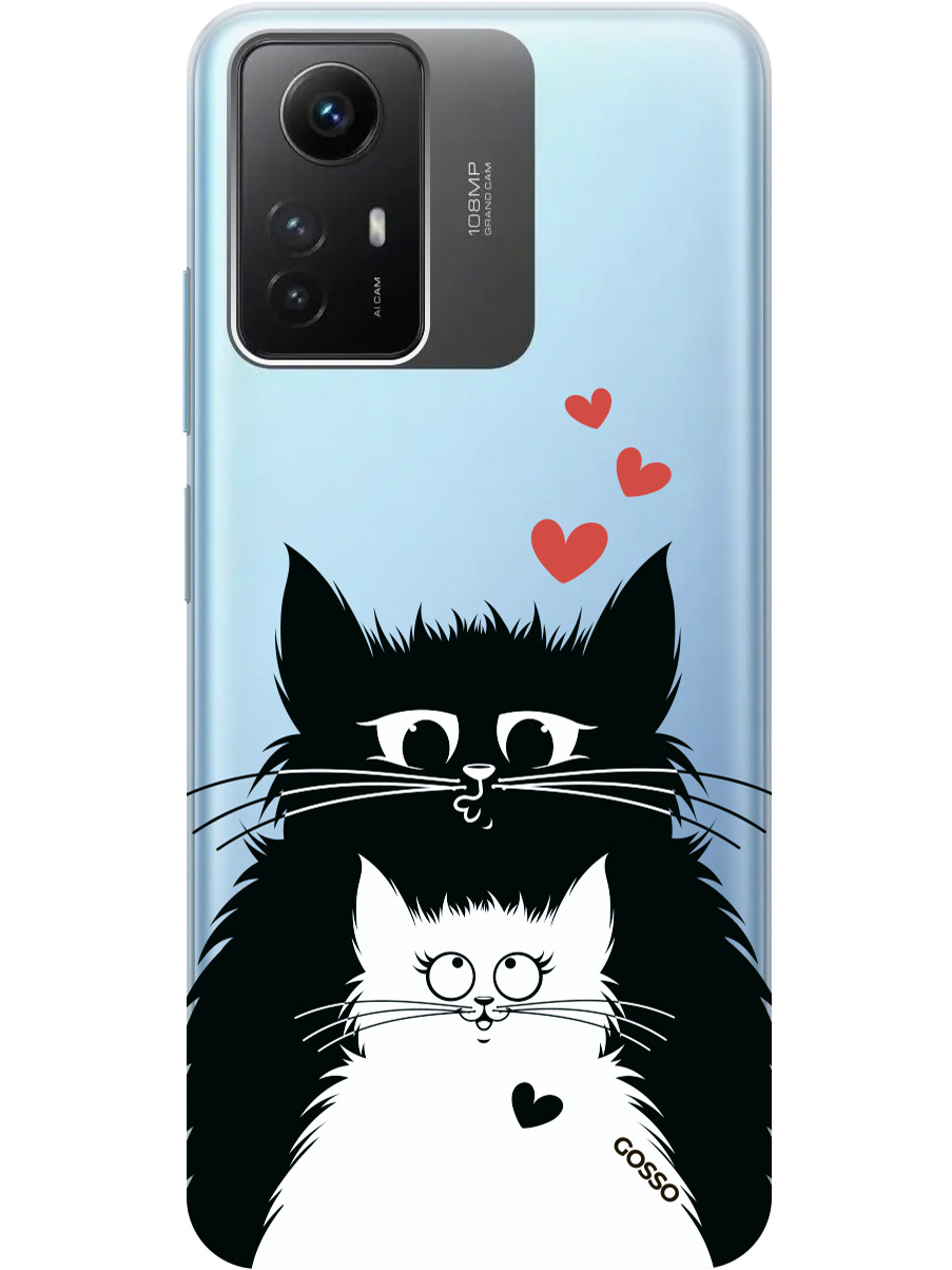 

Силиконовый чехол на Xiaomi Redmi Note 12s "Cats in Love", Прозрачный;белый;красный;черный, 20001468