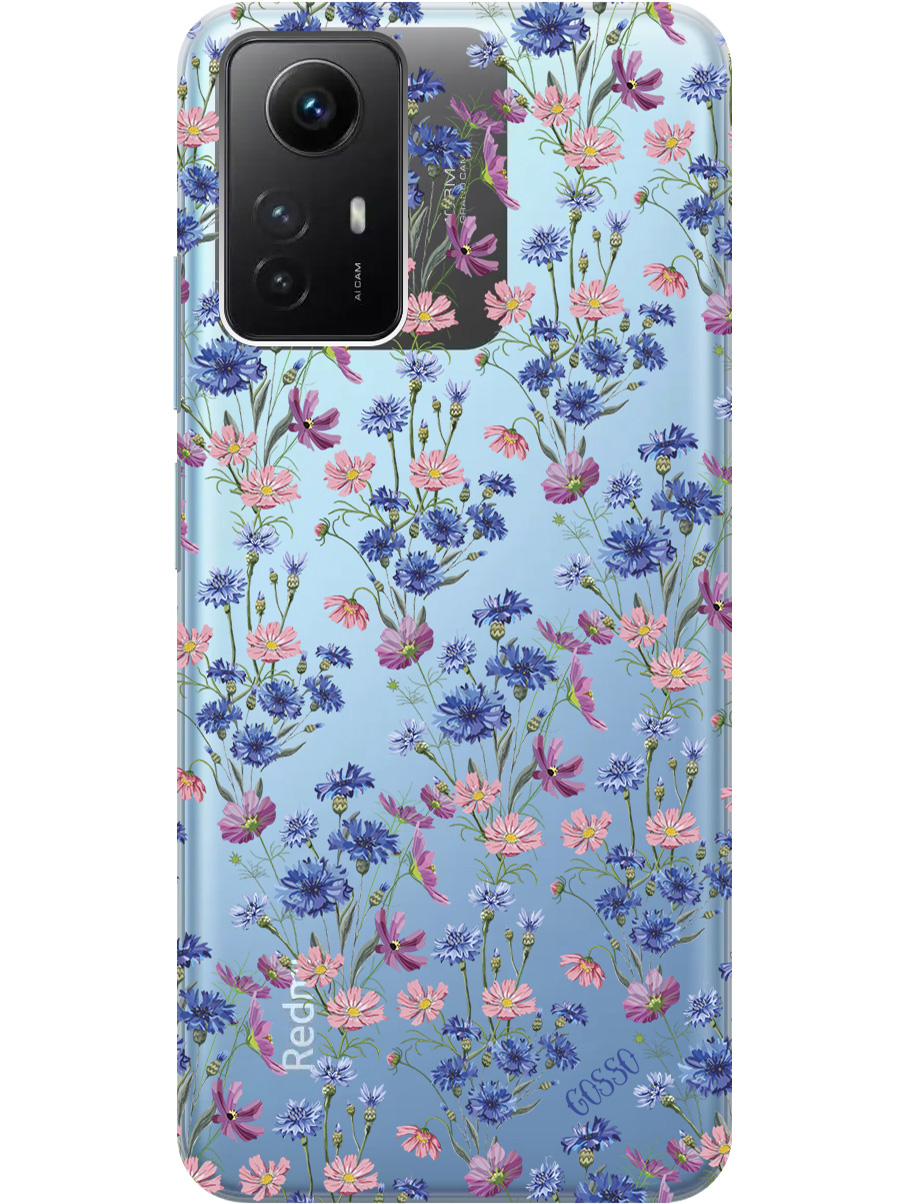 

Силиконовый чехол на Xiaomi Redmi Note 12s "Lovely Cornflowers", Прозрачный;голубой;фиолетовый, 20001468