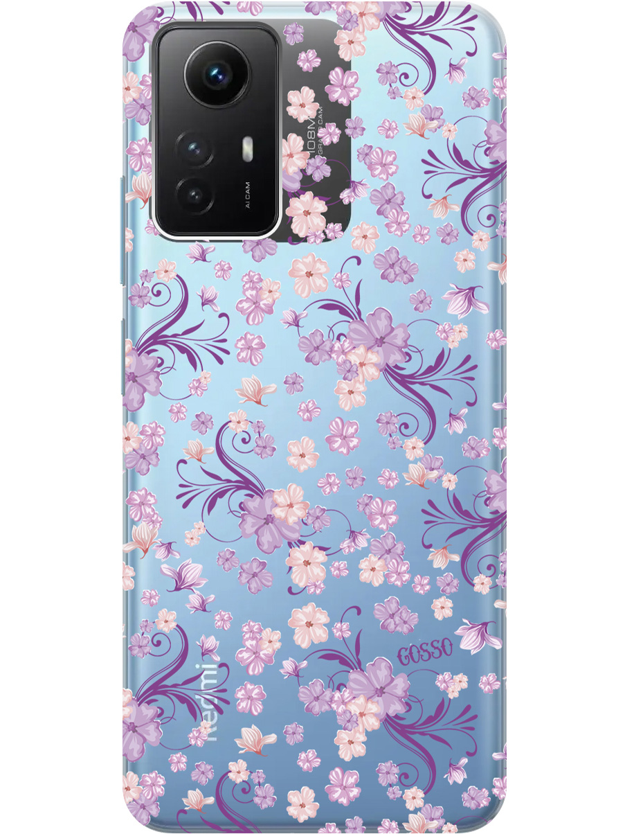 

Силиконовый чехол на Xiaomi Redmi Note 12s "Lilac Flowers", Прозрачный;фиолетовый, 20001468