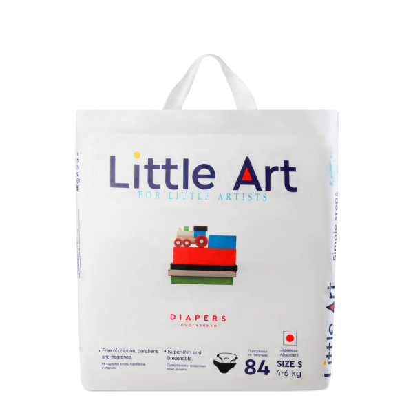 фото Детские подгузники little art размер s, 4-6 кг, cd-s84