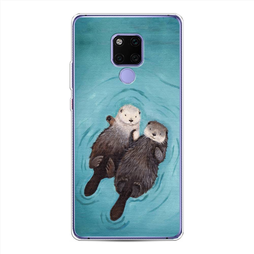

Чехол Awog на Huawei Mate 20X "Парочка бобров", Голубой, 66950-10