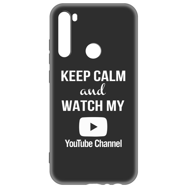 фото Чехол-накладка krutoff silicone case youtube для xiaomi redmi note 8 (черный)