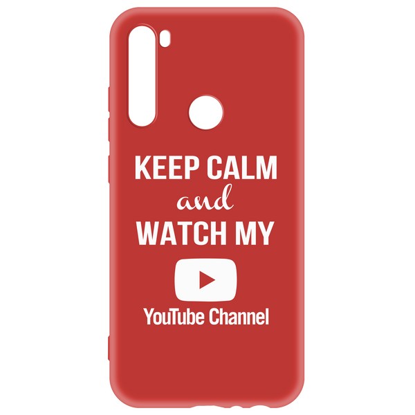 фото Чехол-накладка krutoff silicone case youtube для xiaomi redmi note 8 (красный)