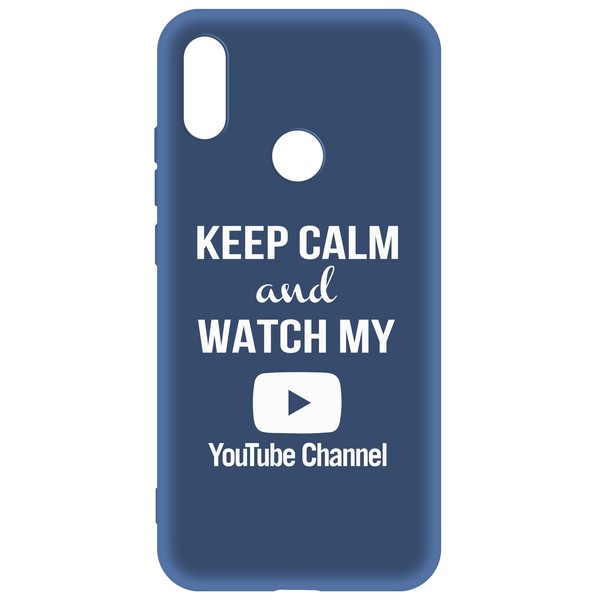 фото Чехол-накладка krutoff silicone case youtube для xiaomi redmi note 7 (синий)