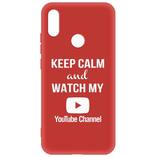 фото Чехол-накладка krutoff silicone case youtube для xiaomi redmi note 7 (красный)