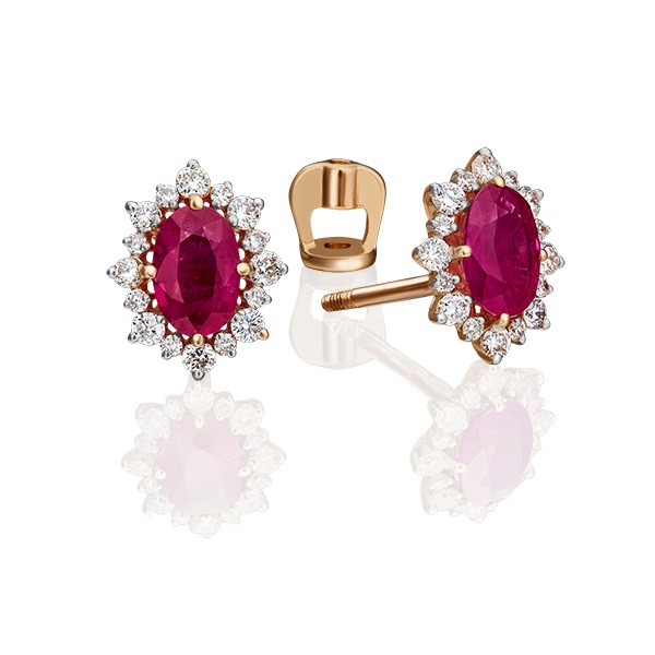 

Серьги пусеты из красного золота с бриллиантом PLATINA jewelry 02-0705-00-107-1110-30, 02-0705-00-107-1110-30