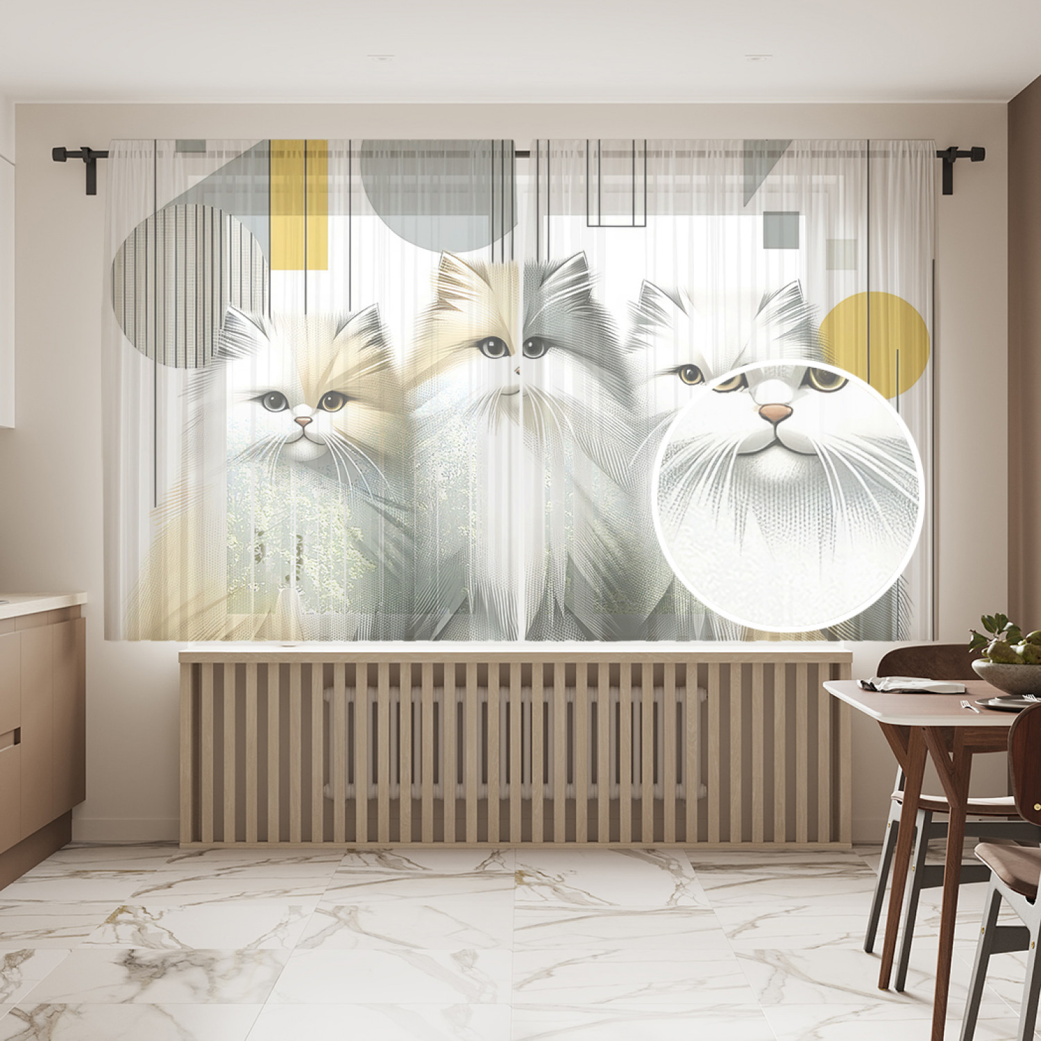 

Тюль JoyArty Кошачья геометрия 145х180, tul_sd1093_145x180